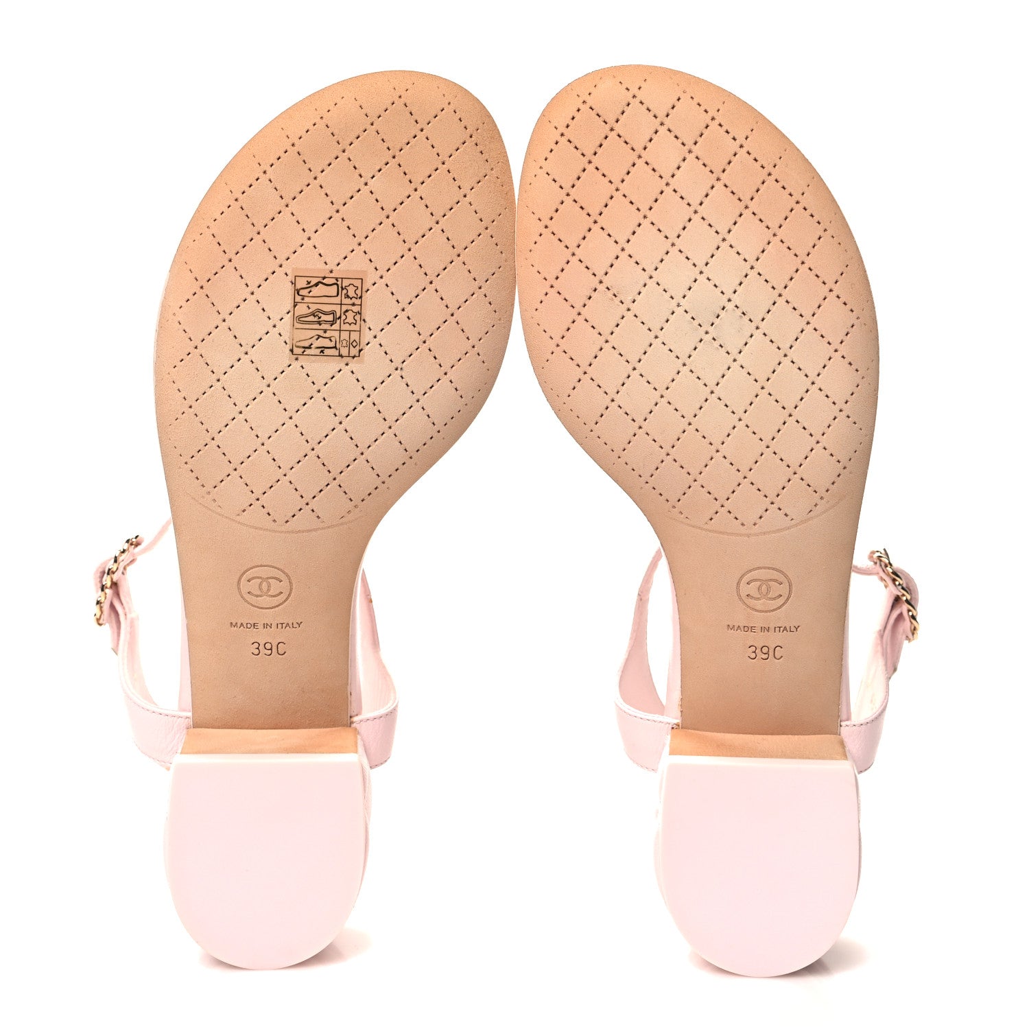 Chanel Lambskin Chain CC Logo Thong Sandals 39 Light Pink 5 of 11