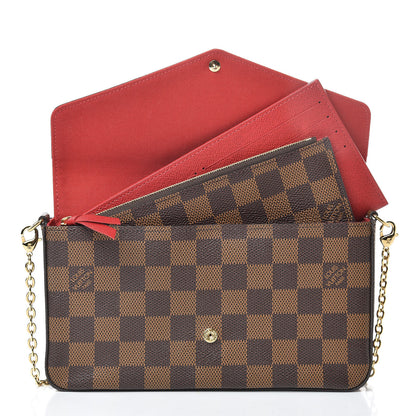 Louis Vuitton Damier Ebene Pochette Felicie Chain Wallet 8 of 14