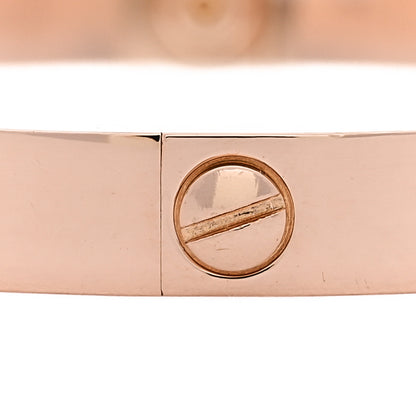 Cartier 18K Pink Gold 4 Diamond LOVE Bracelet 18 6 of 8