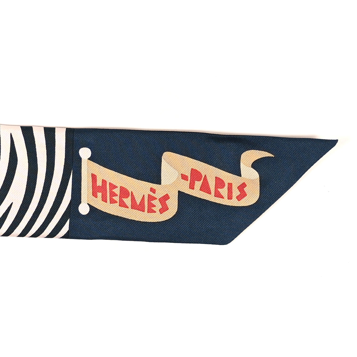 Hermes Silk Parade En Fanfare Twilly Noir Caramel Gris 2 of 4