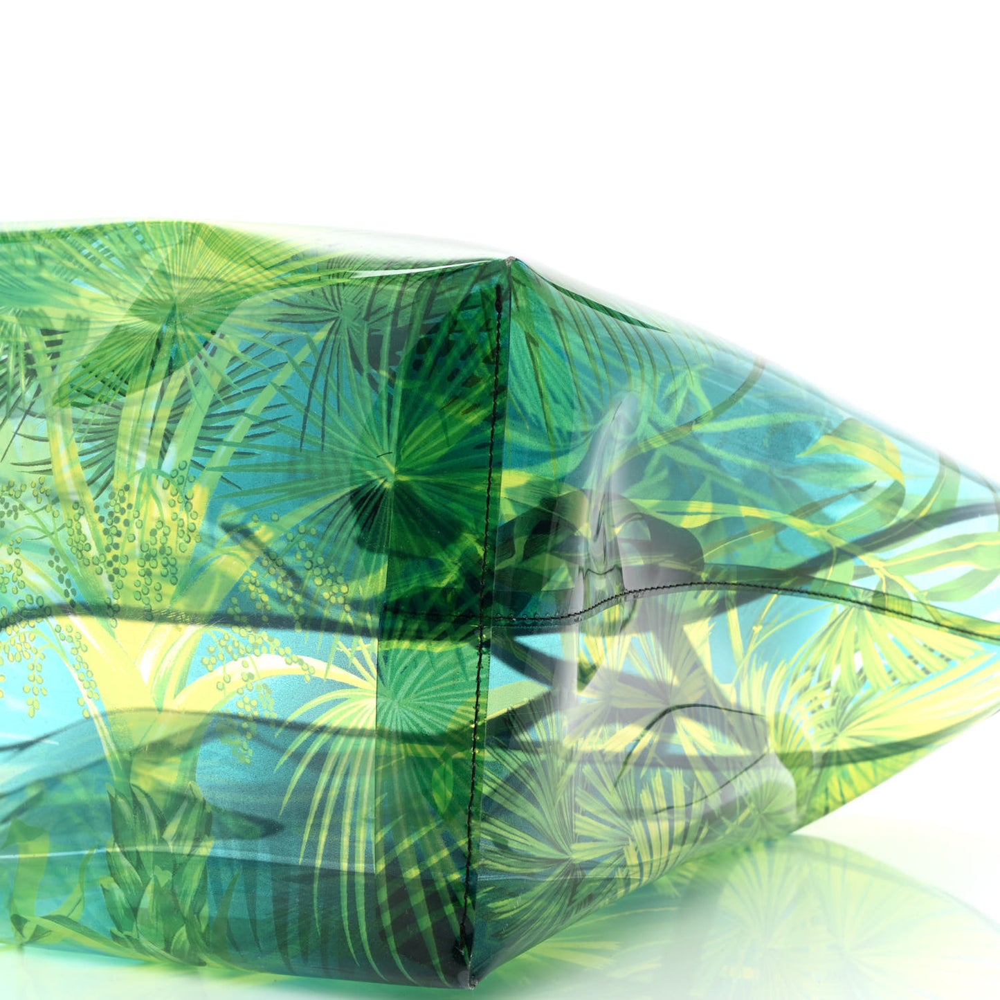 PVC Jungle Printed Tote Green Black Multicolor