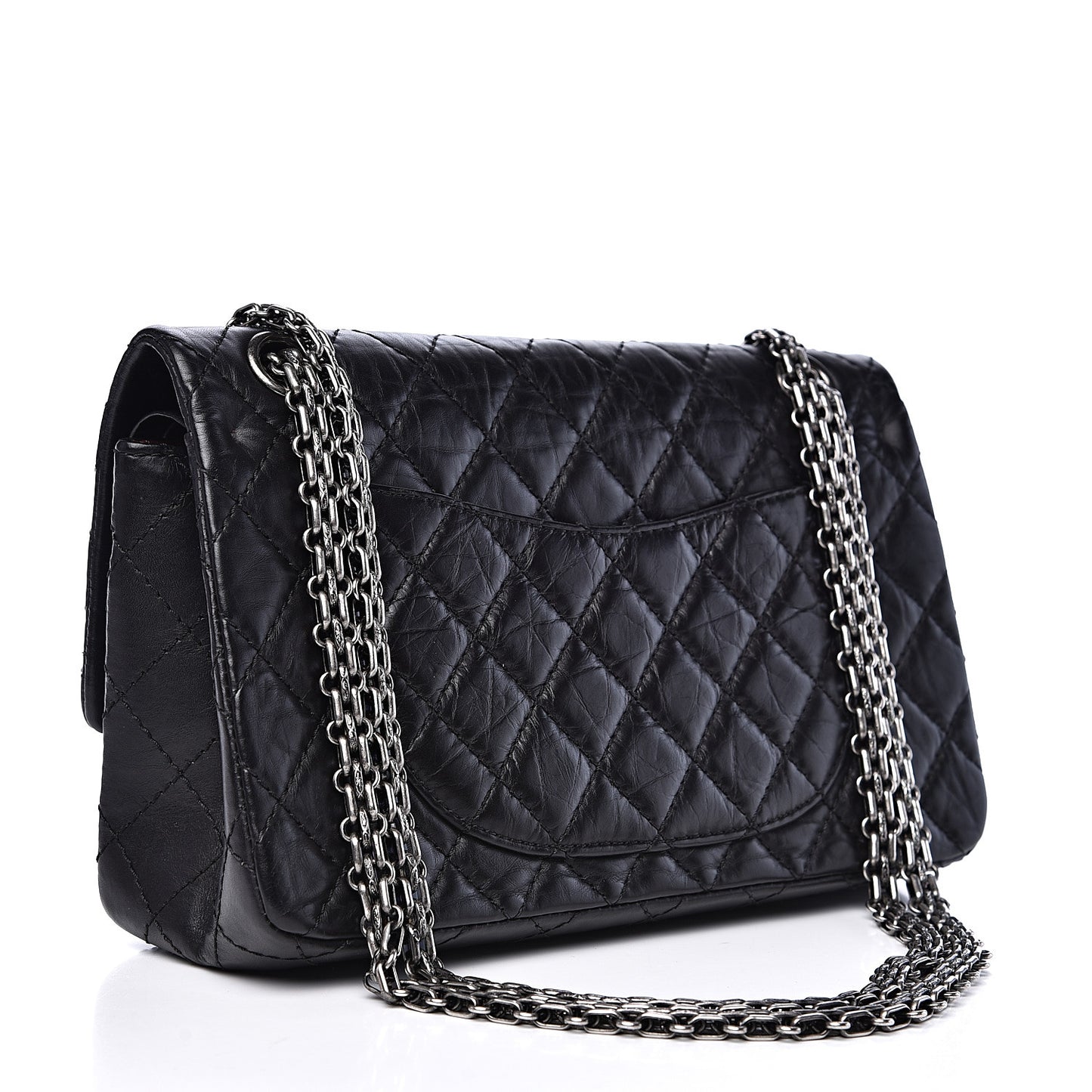 Aged Calfskin Quilted 2.55 Reissue 225 Flap Black