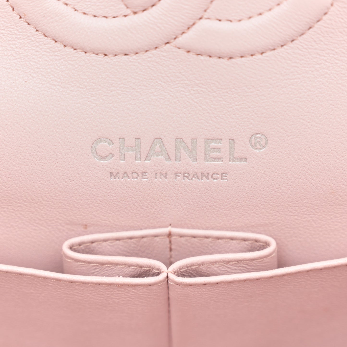 Lambskin Quilted Medium Double Flap Light Pink
