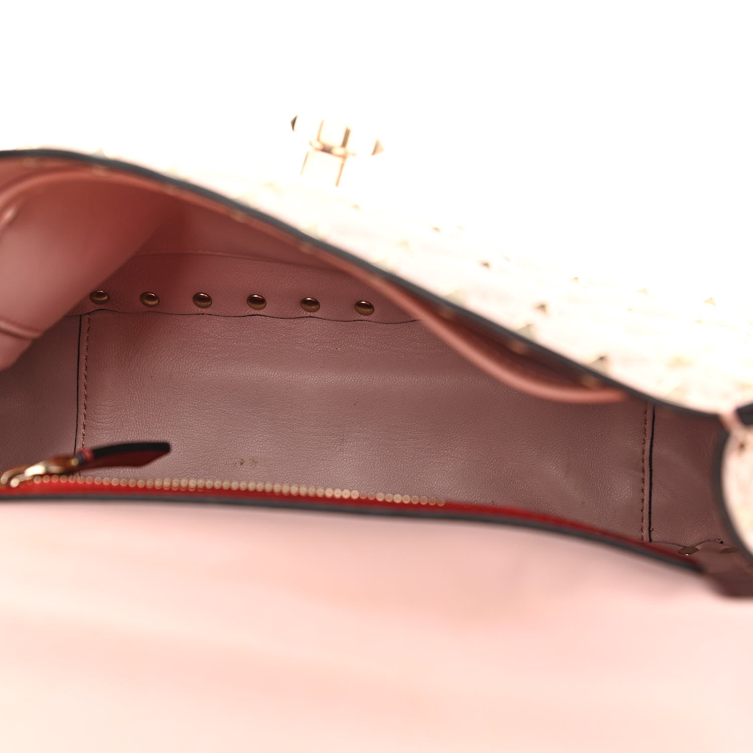 Valentino Garavani Lambskin Medium Rockstud Spike Shoulder Bag Poudre 5 of 15