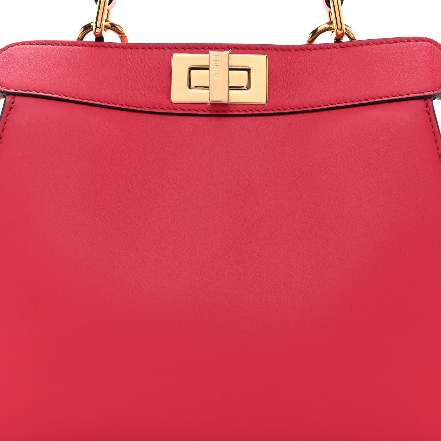Fendi Vitello Seta Shiny Nappa Small Peekaboo I SEE U Satchel Lampone Light Rose 10 of 12
