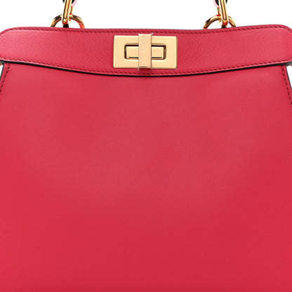 Fendi Vitello Seta Shiny Nappa Small Peekaboo I SEE U Satchel Lampone Light Rose 10 of 12