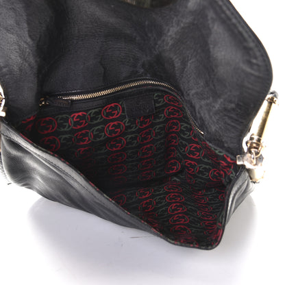 Gucci Calfskin Medium Britt Tassel Shoulder Bag Black 4 of 5