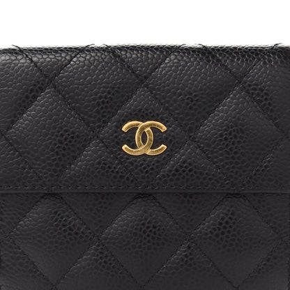 Chanel Caviar Quilted Compact French Flap Wallet Black 10 of 11