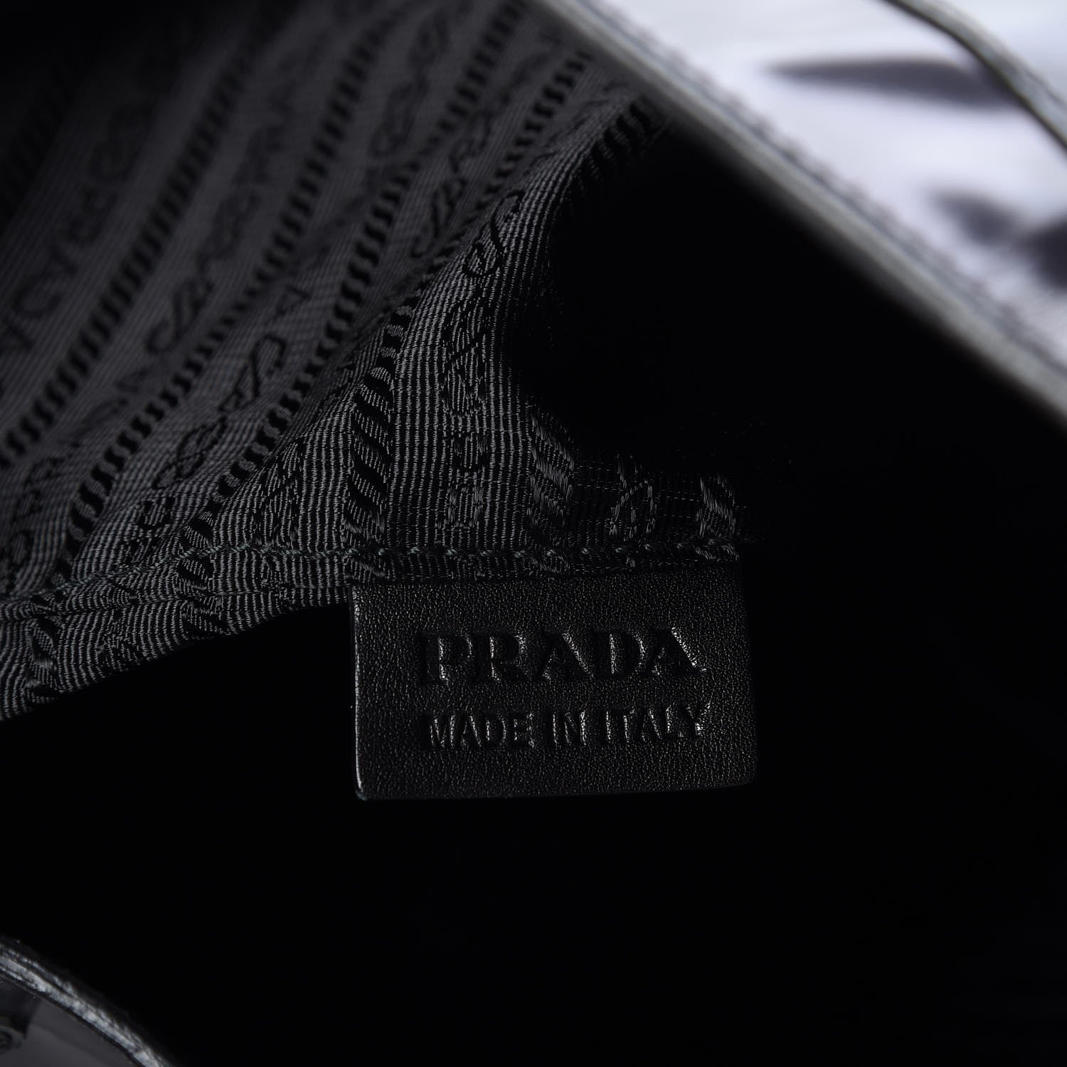 Prada Spazzolato Zebra Striped Tote Bag Black 7 of 9