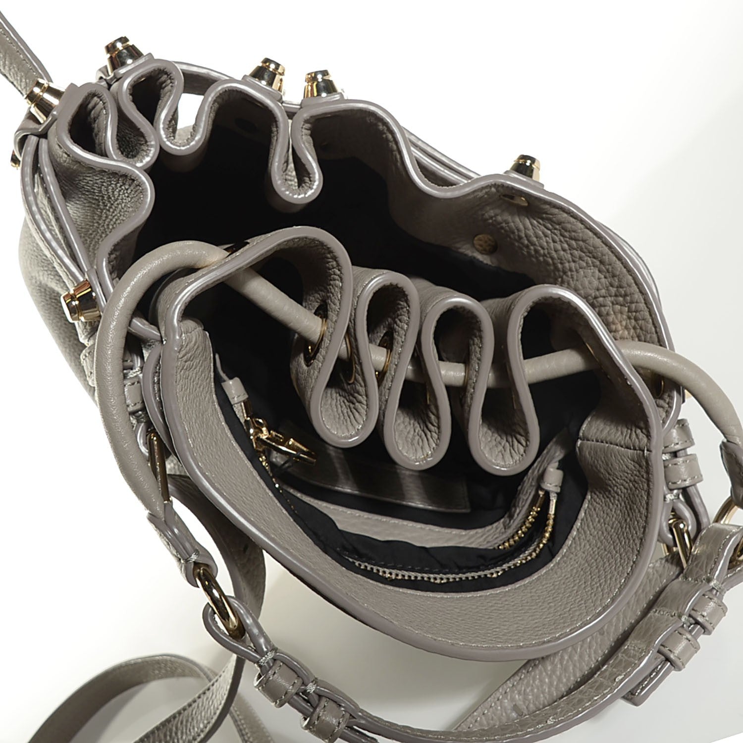 Alexander Wang Pebbled Lambskin Diego Bucket Bag Oyster 5 of 6