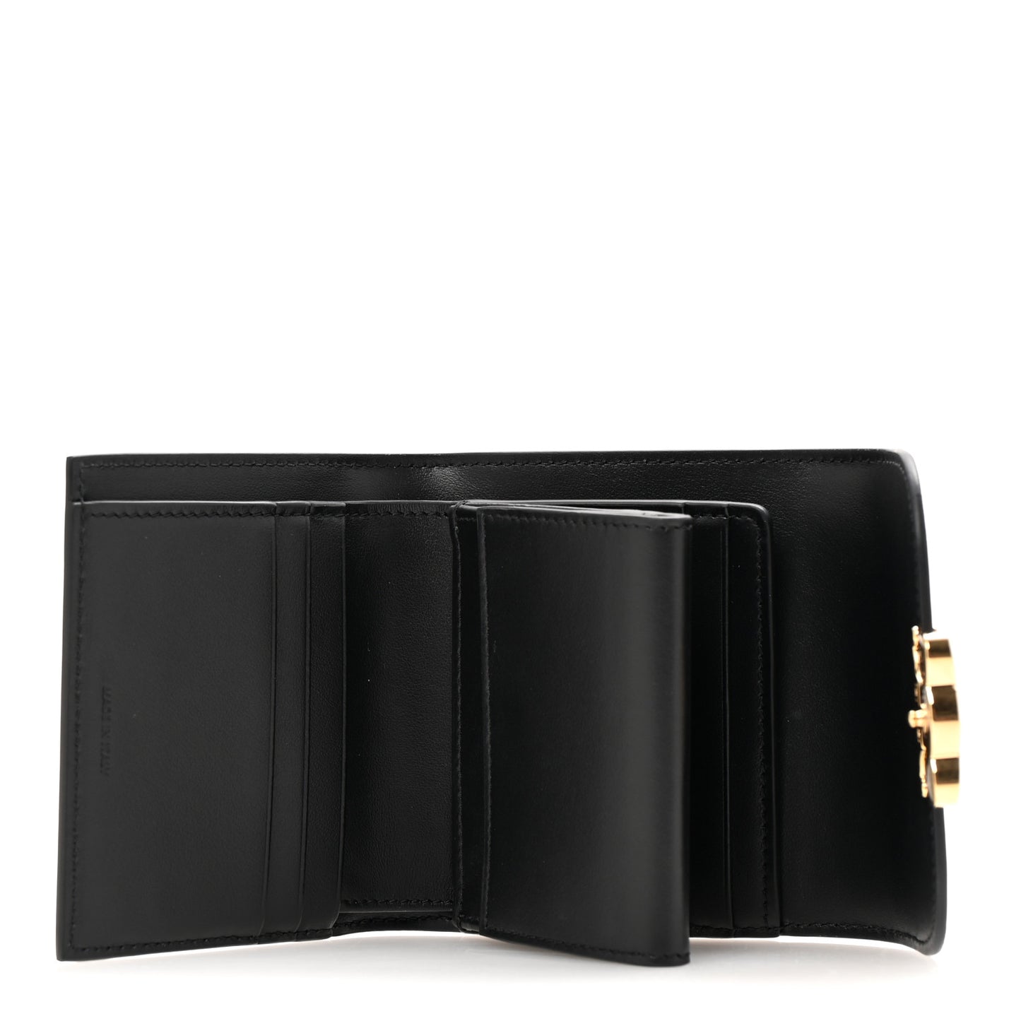 Shiny Smooth Lambskin Small Triomphe Wallet Black
