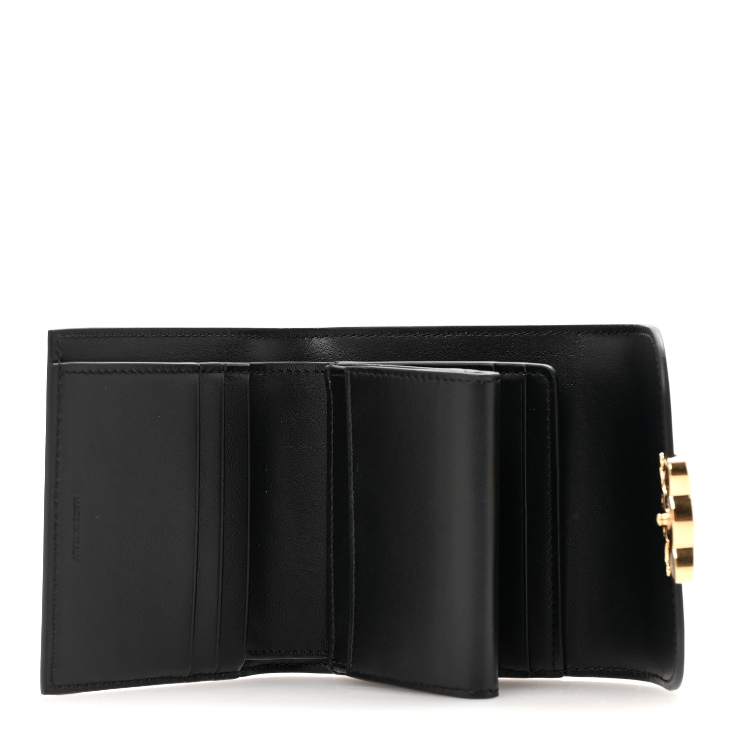 Celine Shiny Smooth Lambskin Small Triomphe Wallet Black 5 of 9