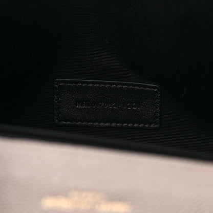Saint Laurent Grain De Poudre Matelasse Chevron Monogram Envelope Clutch Dark Beige 6 of 7