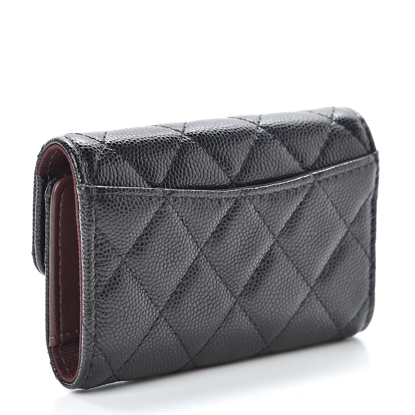 Caviar Quilted Classic 4 Key Holder Wallet Black