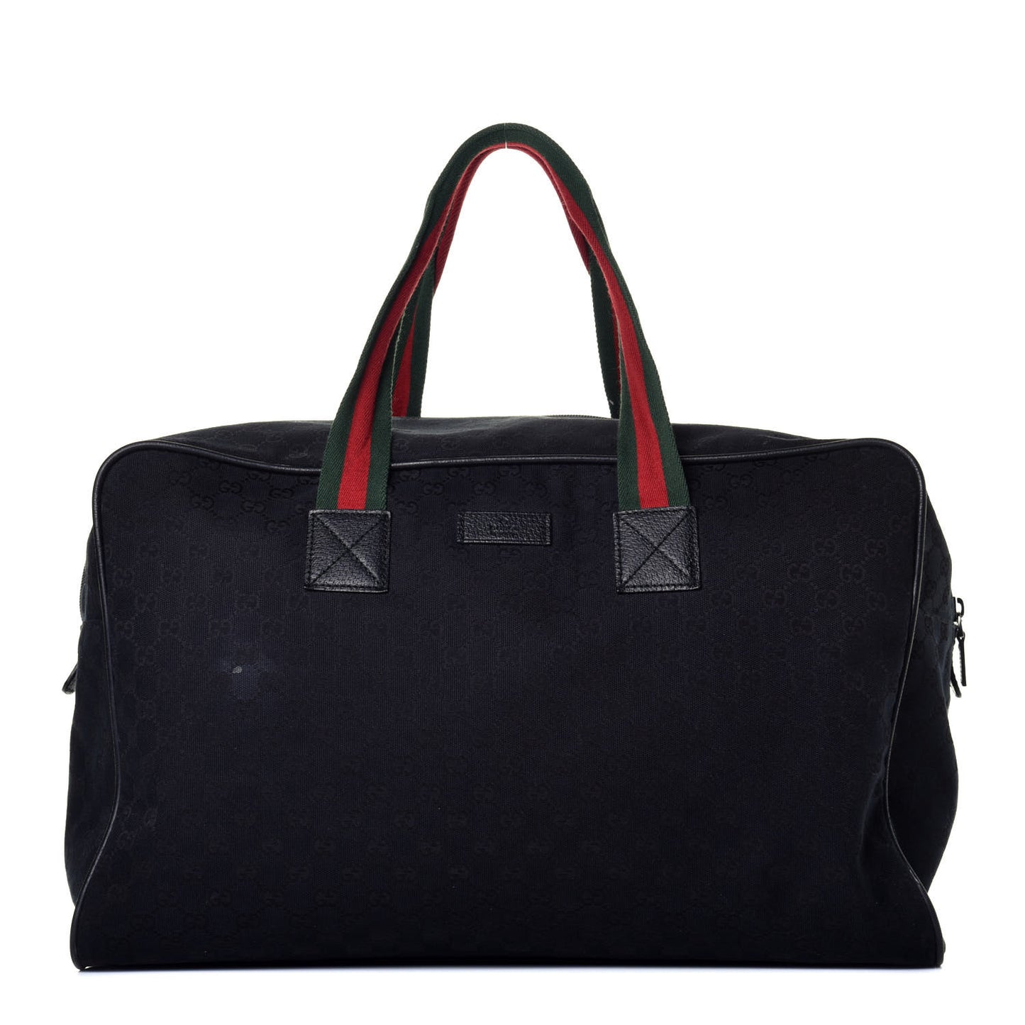 GG Monogram Web Large Collapsible Carry On Duffle Bag Black