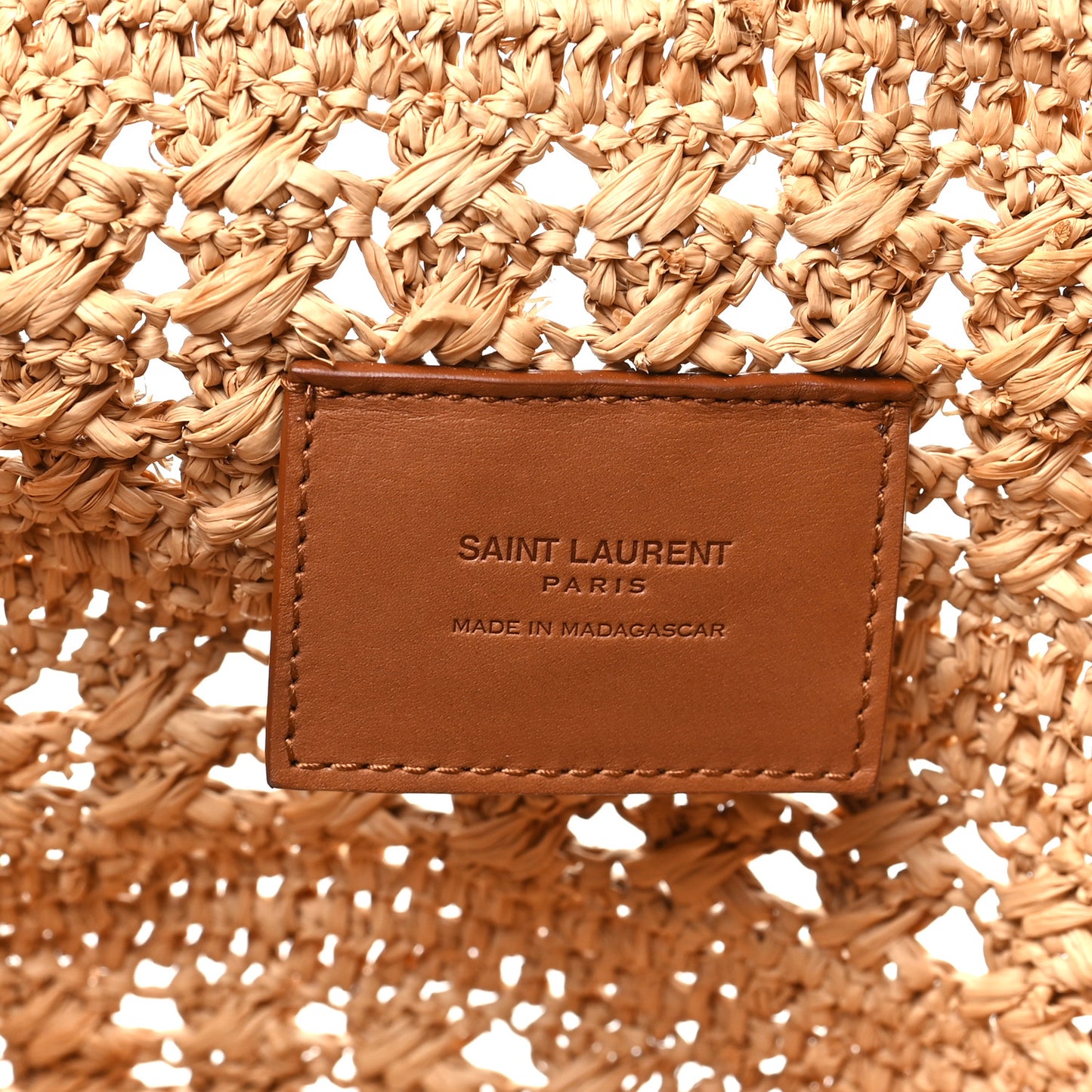 Raffia Calfskin Medium Panier Tote Naturel