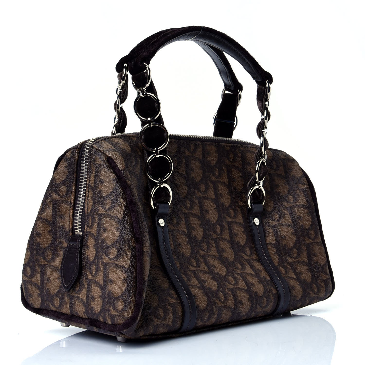Christian Dior Monogram Trotter Romantique Boston Bag Brown 2 of 4