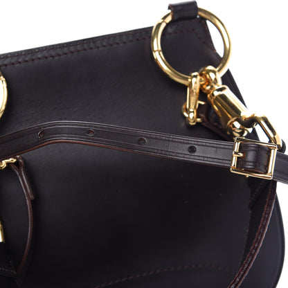 Burberry Haymarket Check Large Bridle Saddle Bag Dark Clove Brown 10 of 10