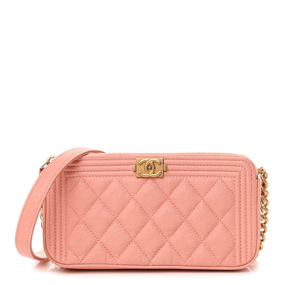 Chanel Caviar Quilted Small Boy Clutch With Chain Light Pink 1 of 12