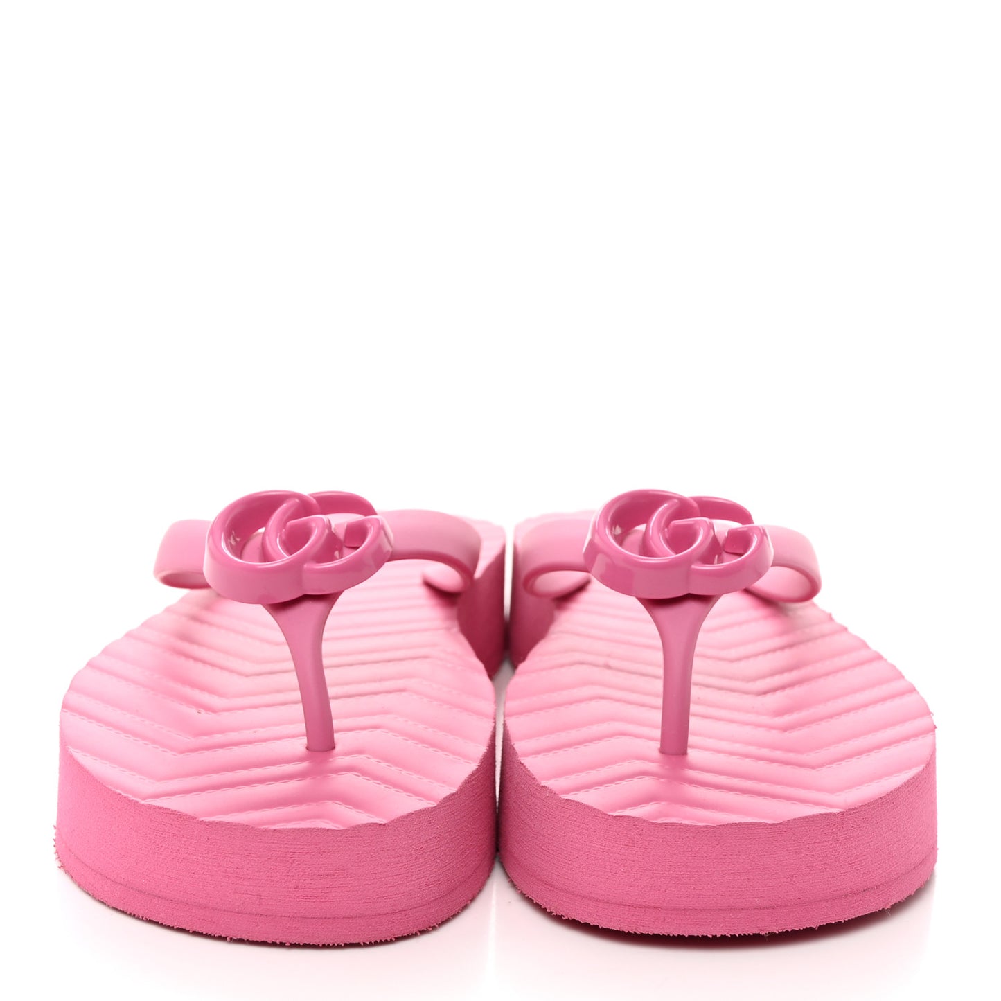 Rubber Chevron Womens GG Thong Sandals 38 Pink Tropical Flower