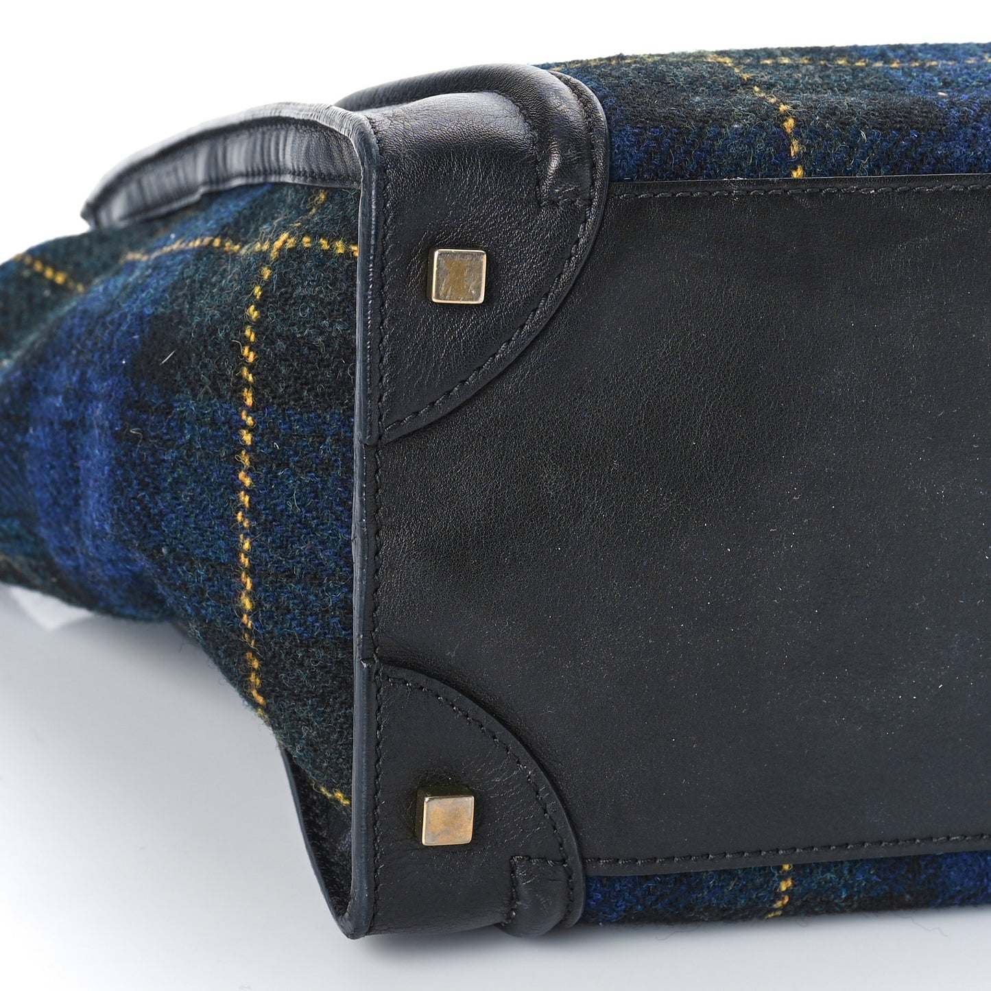 Smooth Calfskin Tweed Tartan Mini Luggage Midnight