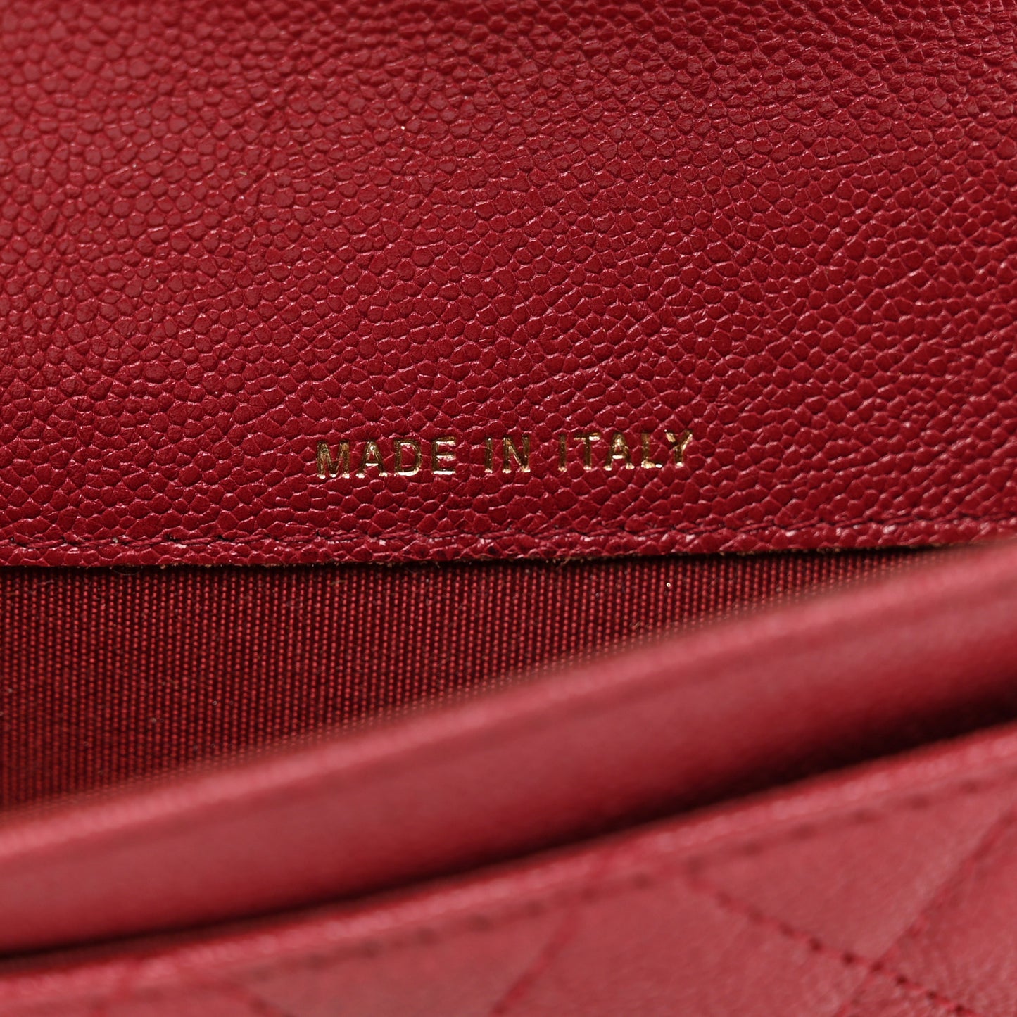 Caviar Quilted Boy Flap Card Holder Wallet Red