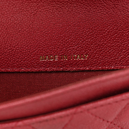 Chanel Caviar Quilted Boy Flap Card Holder Wallet Red 6 of 9