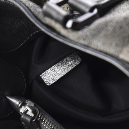 Burberry Shimmer Check Degrade Pilgrim Satchel Pewter 9 of 10
