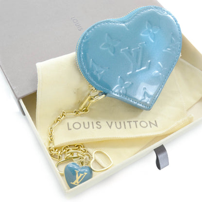 Louis Vuitton Vernis Heart Coin Purse Blue Galactic 6 of 6