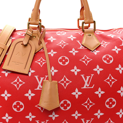 Louis Vuitton Calfskin Monogram Speedy P9 Bandouliere 40 Red 6 of 8