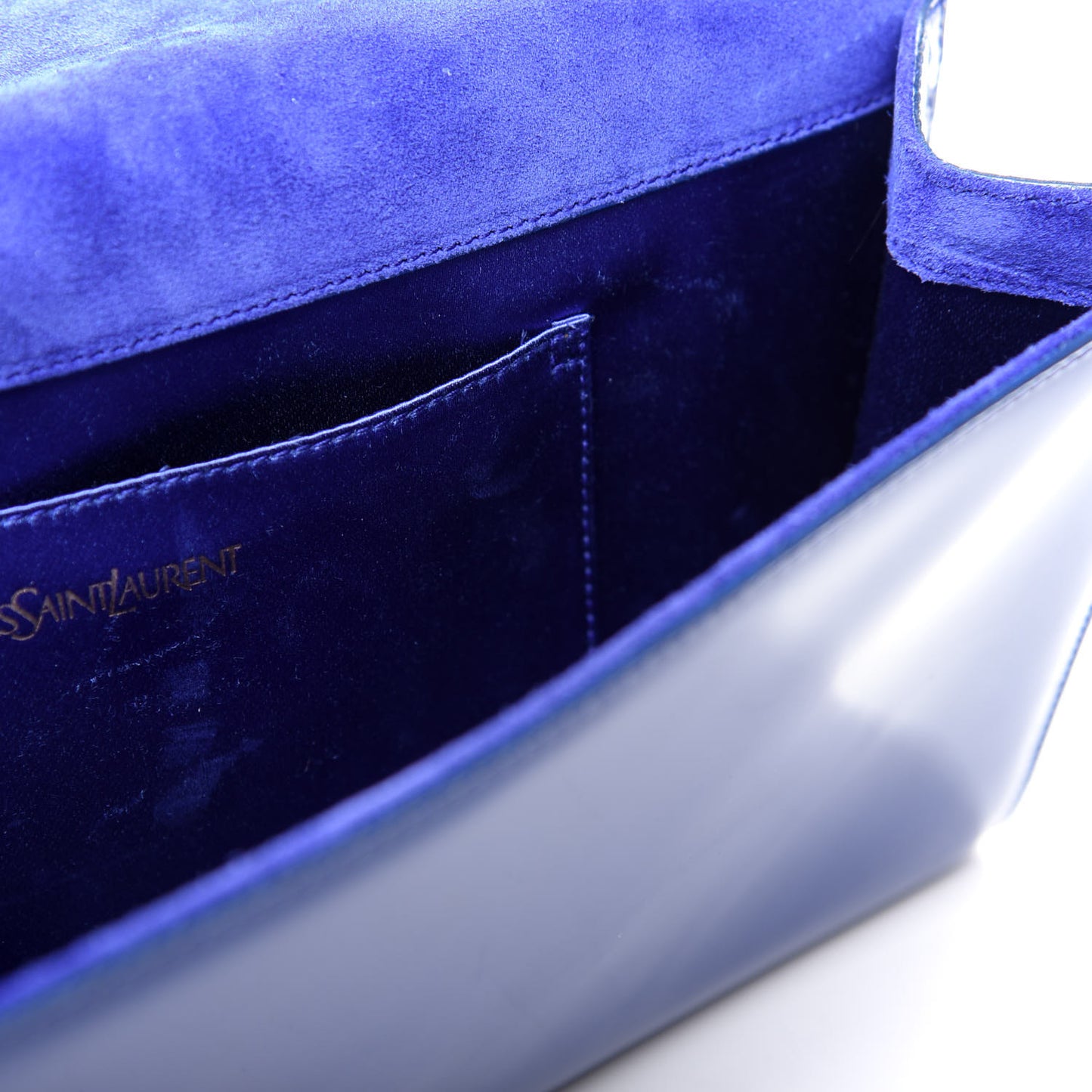 Patent Calfskin Monogram Large Belle De Jour Clutch Royal Blue