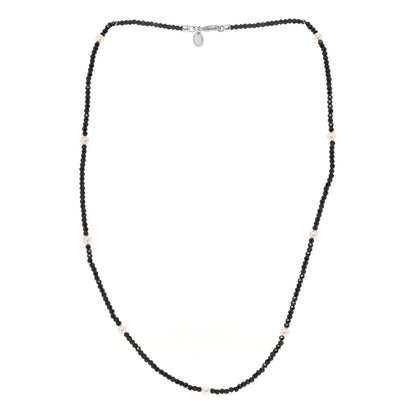 Tiffany Sterling Silver Black Spinel Pearl Ziegfeld Bead Necklace 3 of 6