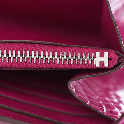 Hermes Shiny Alligator Kelly Longue Wallet Rose Scheherazade 7 of 15
