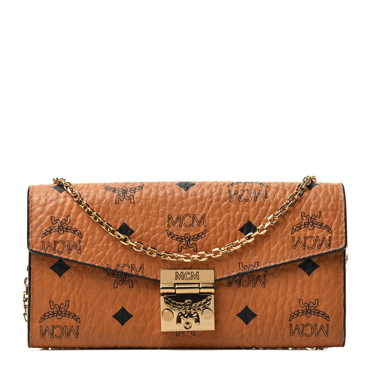 Visetos Large Patricia Wallet On Chain Cognac