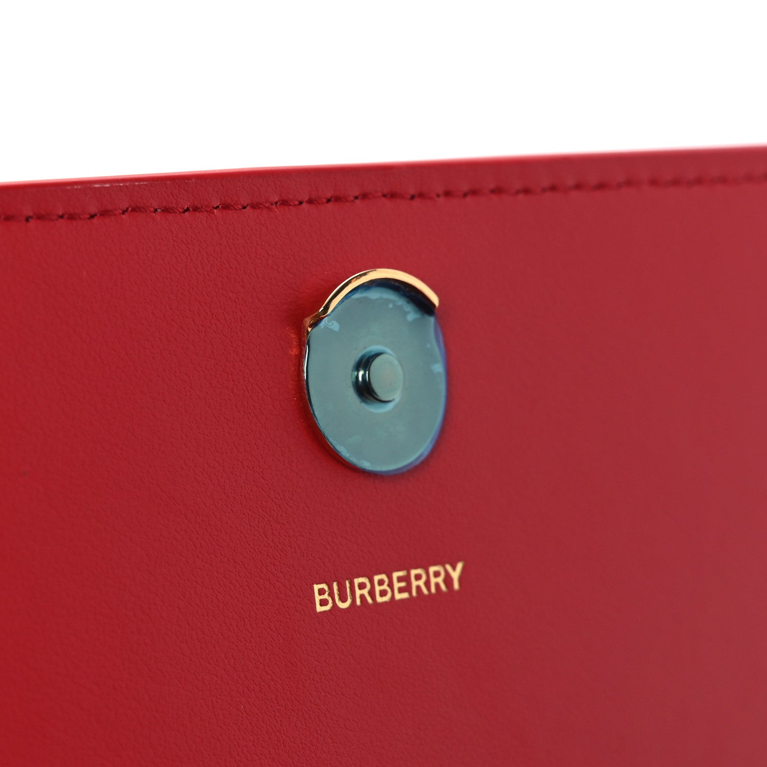 Burberry Grainy Calfskin Logo Henley Wallet On Chain Red 12 of 15