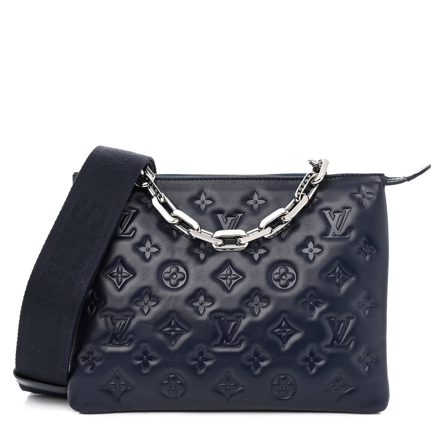 Lambskin Embossed Monogram Coussin PM Navy
