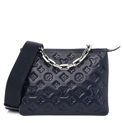 Louis Vuitton Lambskin Embossed Monogram Coussin PM Navy 1 of 11