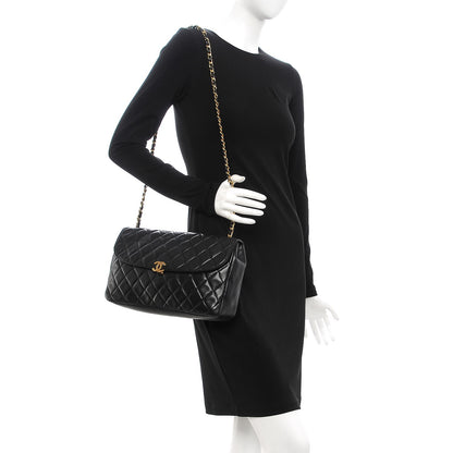 Chanel Lambskin Quilted Jumbo Single Flap Black 2 of 7