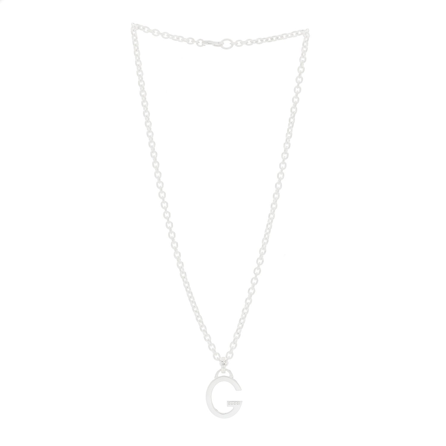 Gucci Sterling Silver G Pendant Necklace 2 of 6