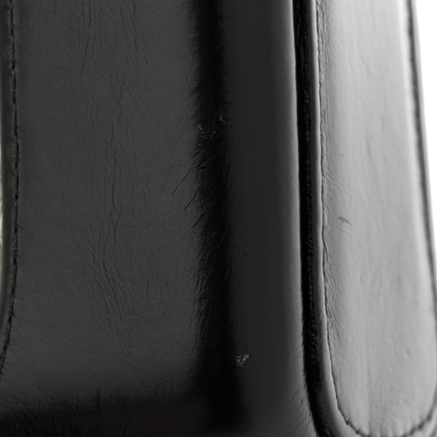 Aged Calfskin Quilted Small Gabrielle Hobo Black White