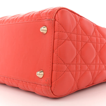 Christian Dior Lambskin Cannage Large Lady Dior Orange 10 of 13