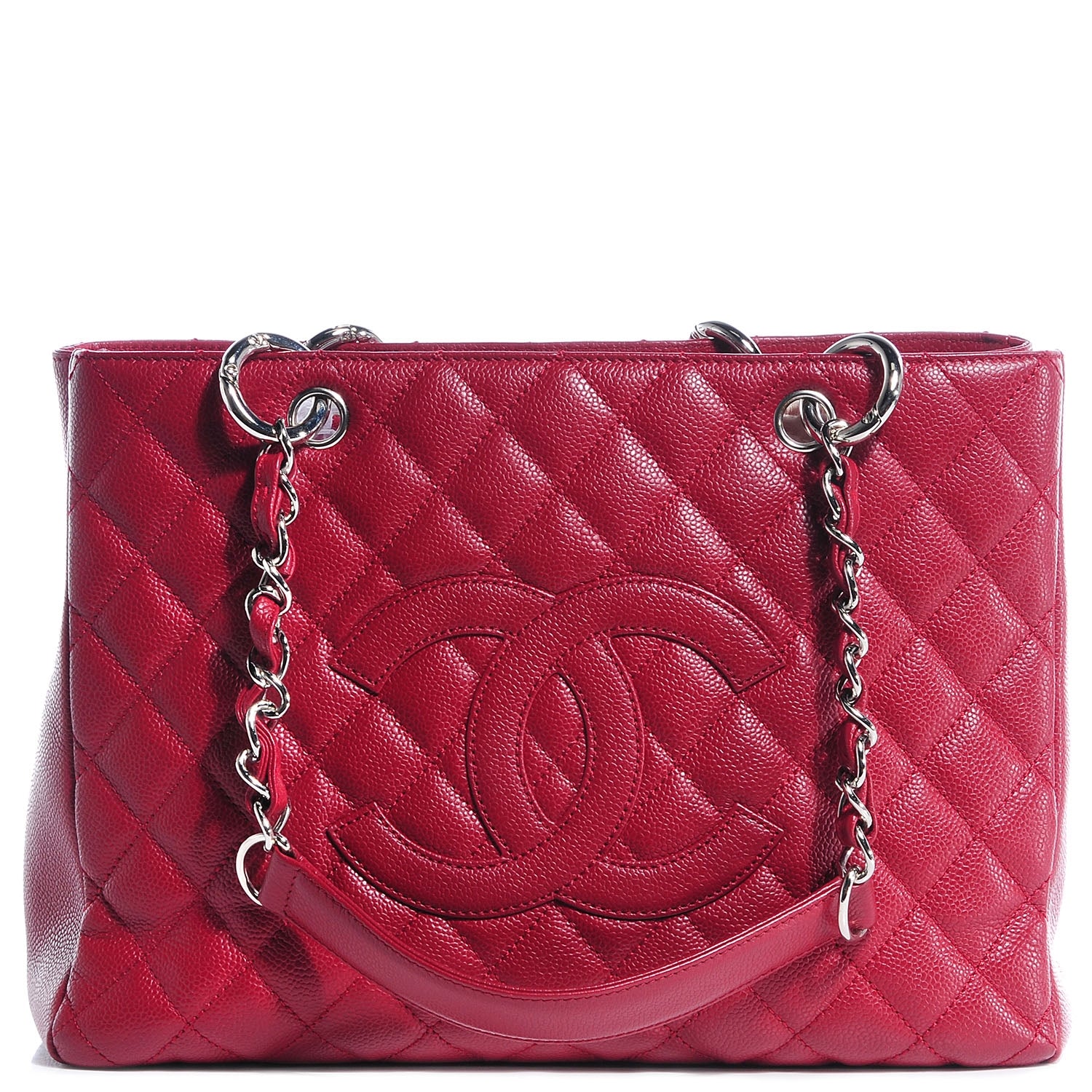 Chanel Caviar Grand Shopping Tote GST Red 1 of 7