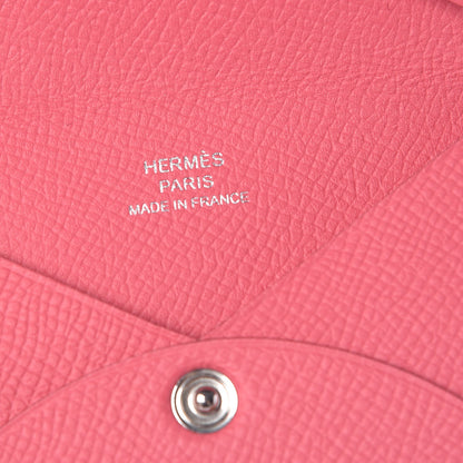 Hermes Epsom Calvi Card Case Rose Azalee 6 of 7