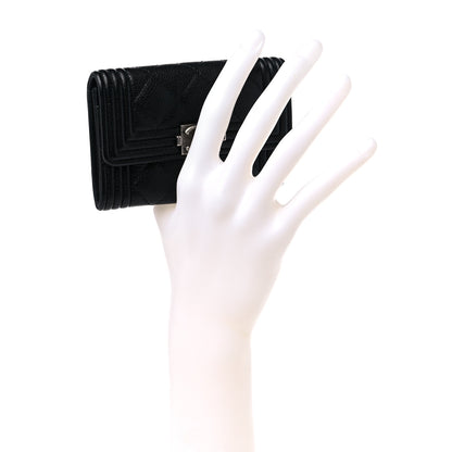 Chanel Caviar Quilted Boy Flap Card Holder Black 2 of 9