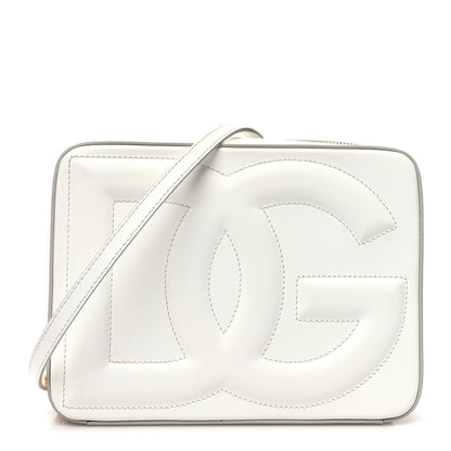 Dolce & Gabbana Calfskin Medium DG Logo Camera Crossbody Bag White 1 of 11
