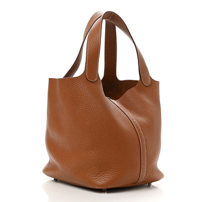 Hermes Taurillon Clemence Picotin Lock 22 MM Gold 3 of 14