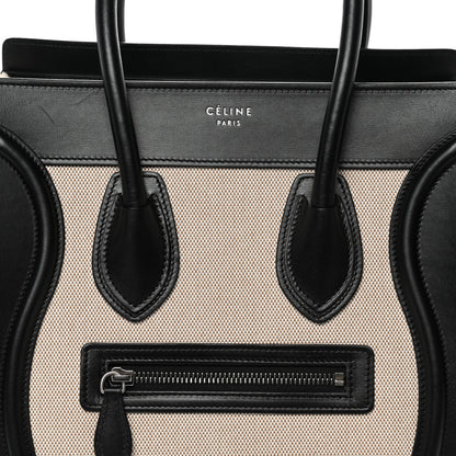 Celine Textile Smooth Calfskin Micro Bi-Color Luggage Natural 7 of 11