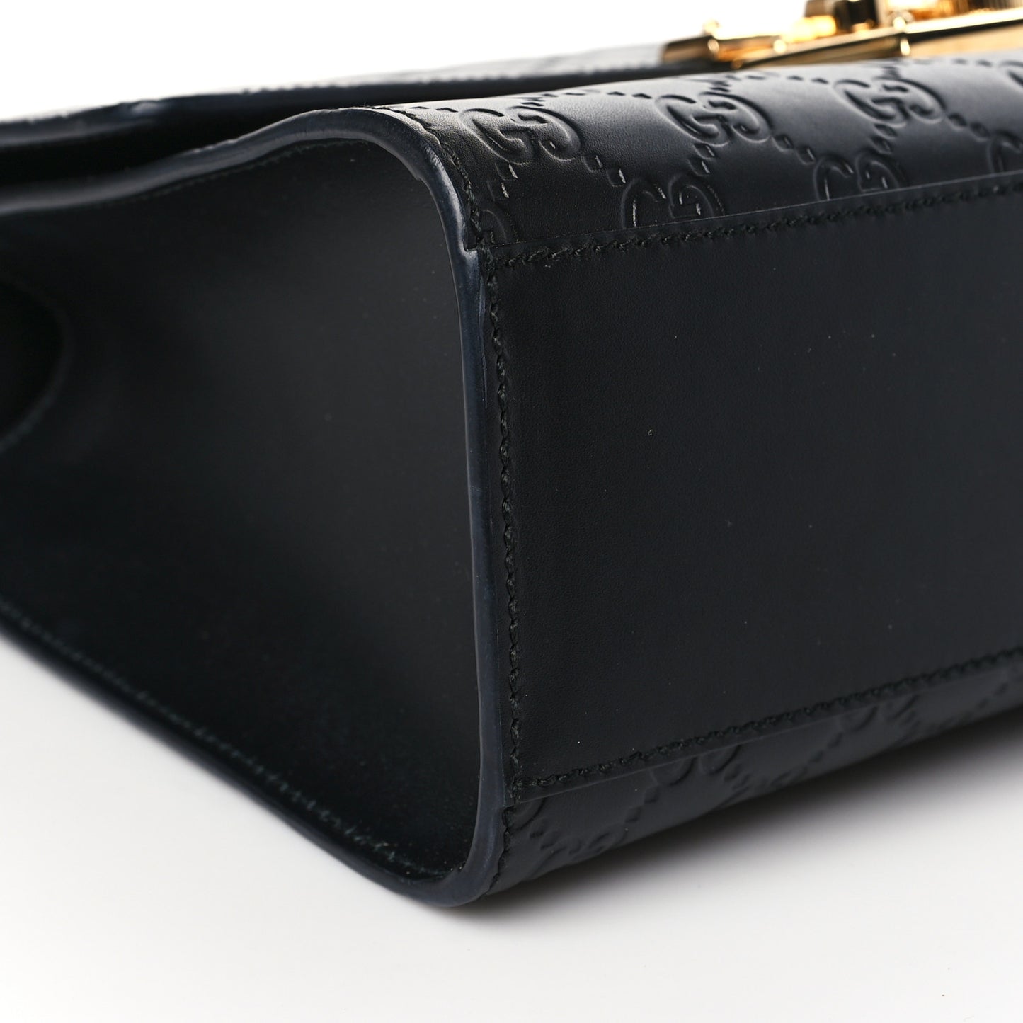 Guccissima Medium Padlock Shoulder Bag Black