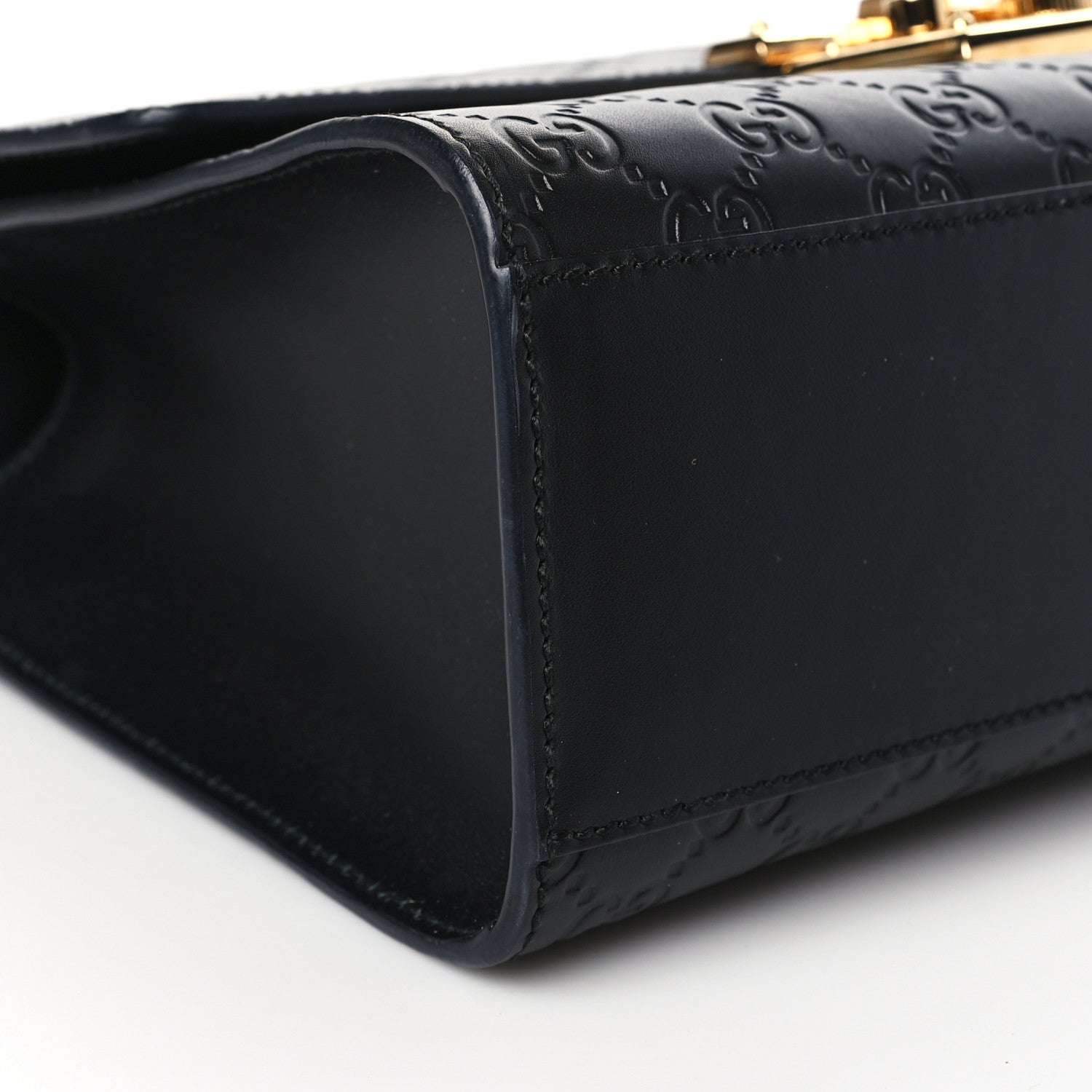 Gucci Guccissima Medium Padlock Shoulder Bag Black 8 of 9