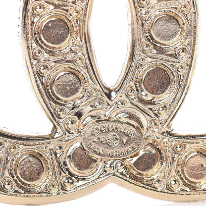 Chanel Pearl Crystal CC Brooch Gold 4 of 5